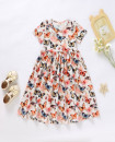 Butterfly Design Organic Cotton Girls Twirl Dress 2Y-10Y short sleeve 